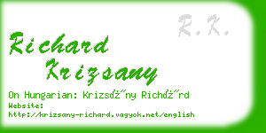 richard krizsany business card